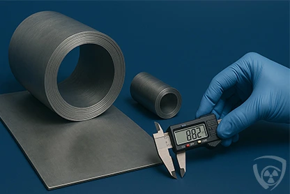 Measuring lead material with a digital caliper – EN 12588 and certificate 3.1 | Coradika